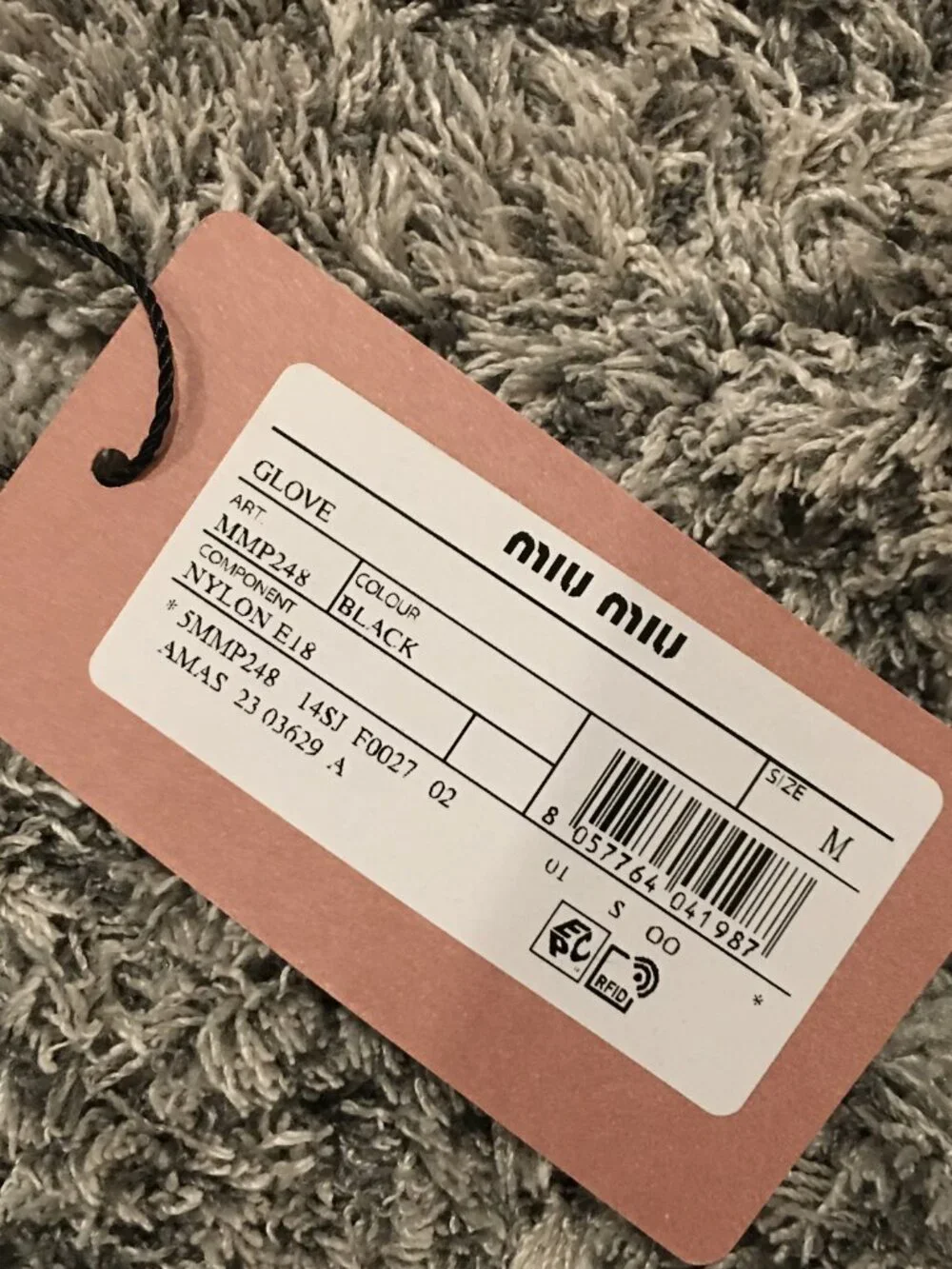Miu Miu Black Knit Gloves
